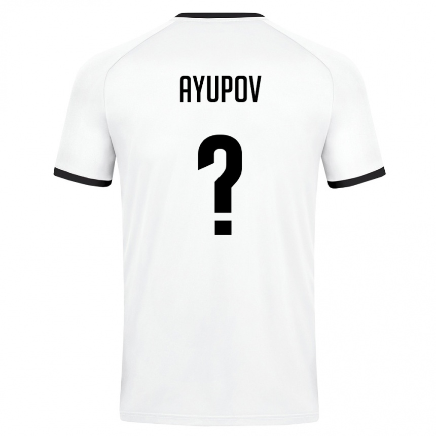 גברים כדורגל אוזבקיסטן Almaz Ayupov #0 לבן ירוק כהה הרחק ג'רזי 26-28