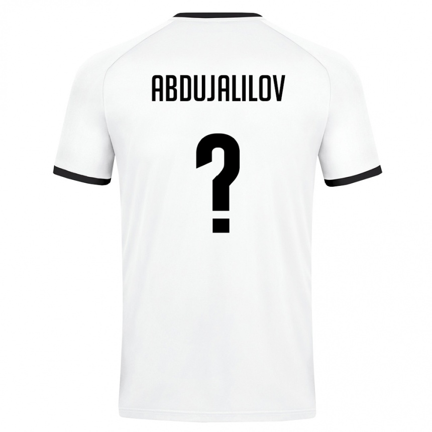 גברים כדורגל אוזבקיסטן Timur Abdujalilov #0 לבן ירוק כהה הרחק ג'רזי 26-28