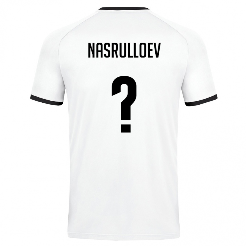 גברים כדורגל אוזבקיסטן Yakhyo Nasrulloev #0 לבן ירוק כהה הרחק ג'רזי 26-28