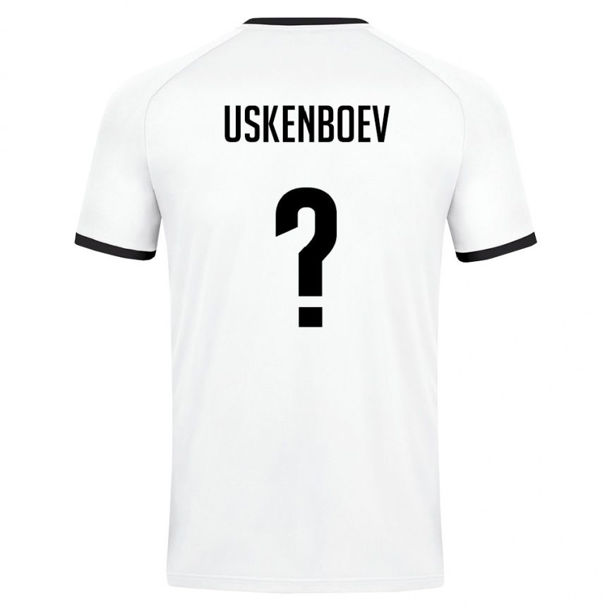 גברים כדורגל אוזבקיסטן Diyor Uskenboev #0 לבן ירוק כהה הרחק ג'רזי 26-28