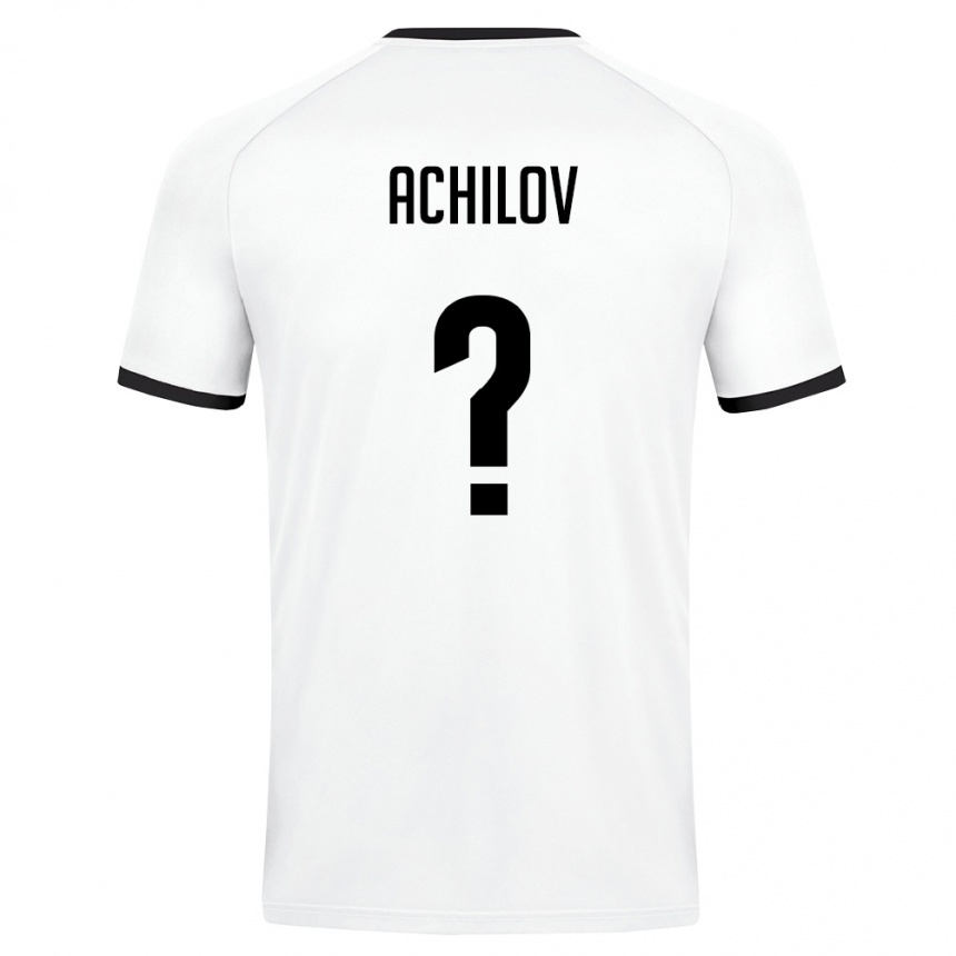 גברים כדורגל אוזבקיסטן Fayz Achilov #0 לבן ירוק כהה הרחק ג'רזי 26-28