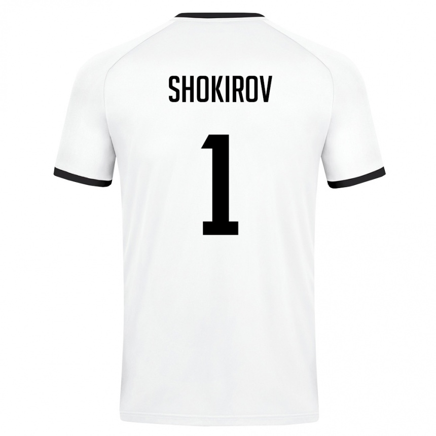 גברים כדורגל אוזבקיסטן Ibrokhim Shokirov #1 לבן ירוק כהה הרחק ג'רזי 26-28