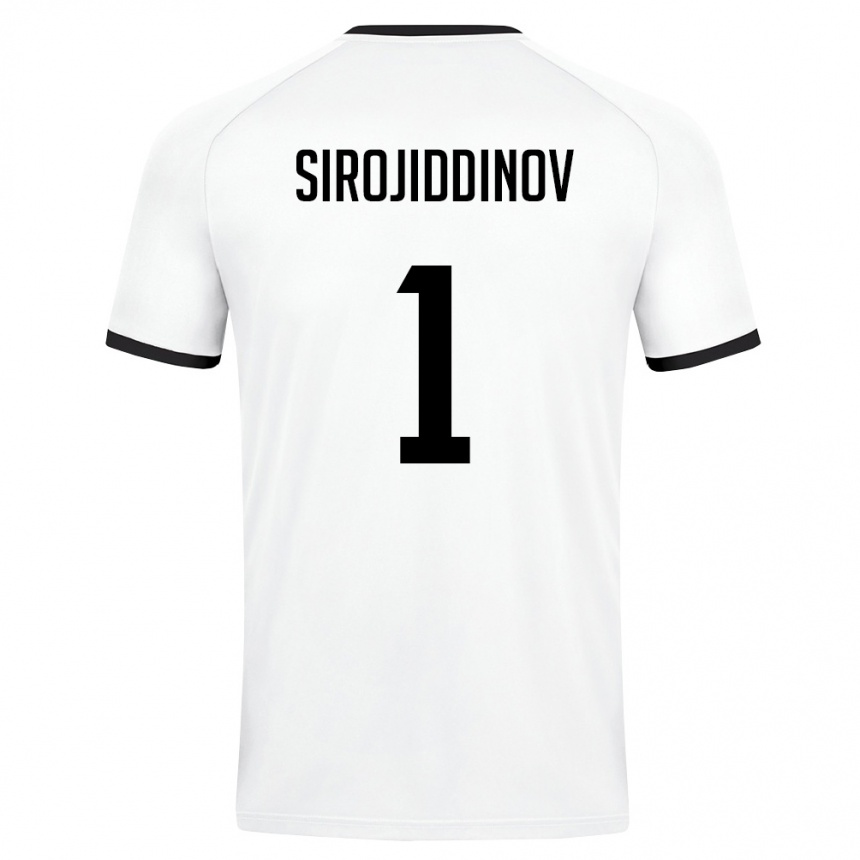 גברים כדורגל אוזבקיסטן Mekhrojbek Sirojiddinov #1 לבן ירוק כהה הרחק ג'רזי 26-28