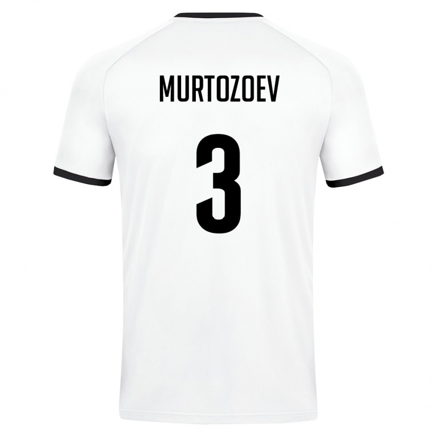 גברים כדורגל אוזבקיסטן Dilshod Murtozoev #3 לבן ירוק כהה הרחק ג'רזי 26-28