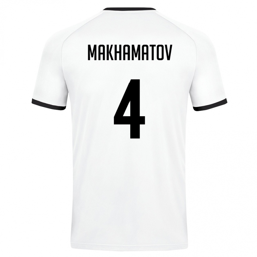גברים כדורגל אוזבקיסטן Abdushukur Makhamatov #4 לבן ירוק כהה הרחק ג'רזי 26-28