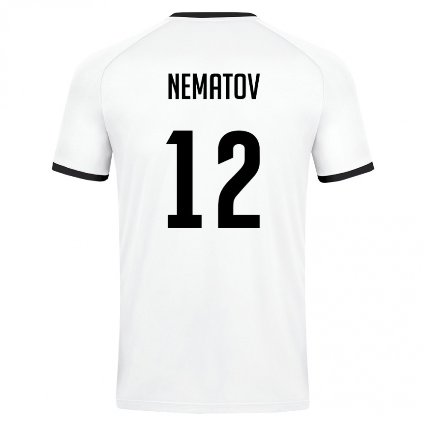 גברים כדורגל אוזבקיסטן עבדובוהיד נמאטוב #12 לבן ירוק כהה הרחק ג'רזי 26-28