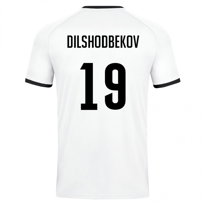 גברים כדורגל אוזבקיסטן Mukhammadali Dilshodbekov #19 לבן ירוק כהה הרחק ג'רזי 26-28