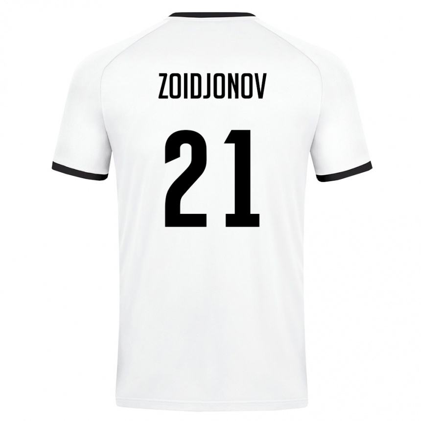 גברים כדורגל אוזבקיסטן Abdulboriy Zoidjonov #21 לבן ירוק כהה הרחק ג'רזי 26-28