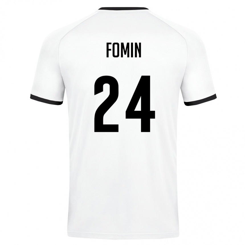 גברים כדורגל אוזבקיסטן Rustambek Fomin #24 לבן ירוק כהה הרחק ג'רזי 26-28