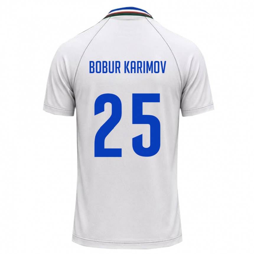 גברים כדורגל אוזבקיסטן Mukhammad-Bobur Karimov #25 לבן ירוק כהה הרחק ג'רזי 26-28