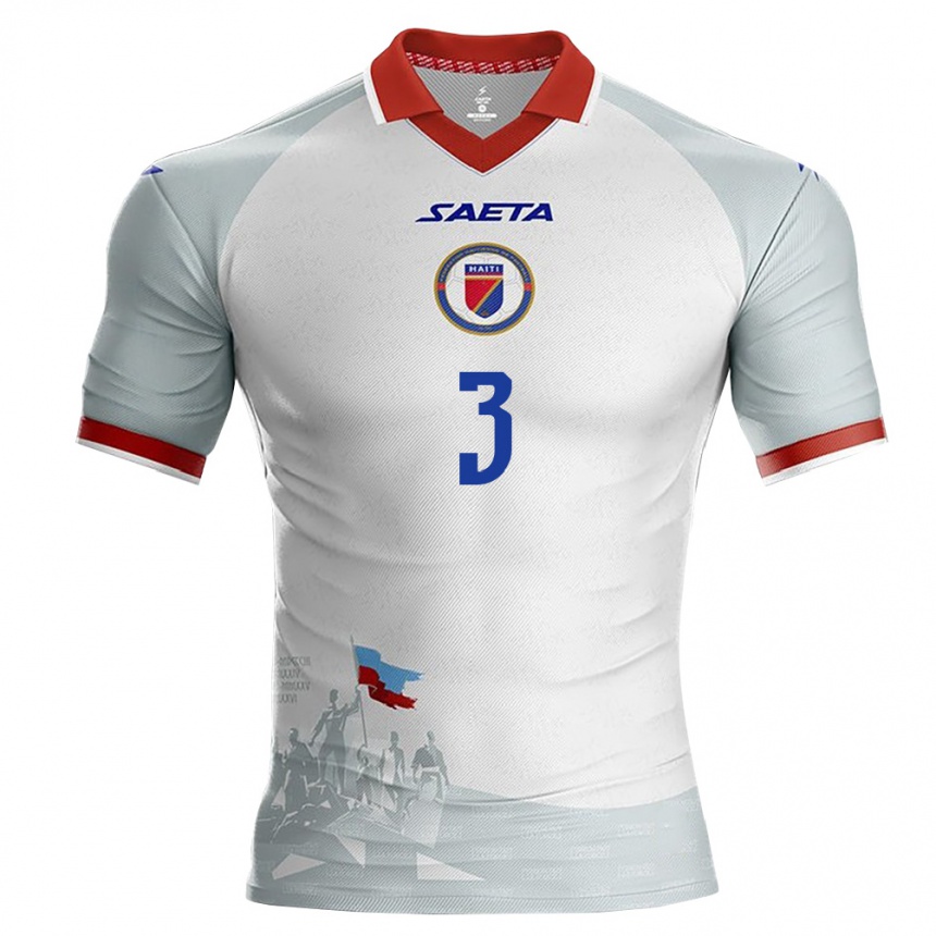 גברים כדורגל האיטי ז'אן-פרנסואה הרננדז #3 לבן אדום אפור הרחק ג'רזי 26-28 גברים כדורגל האיטי ז'אן-פרנסואה הרננדז #3 לבן אדום אפור הרחק ג'רזי 26-28
