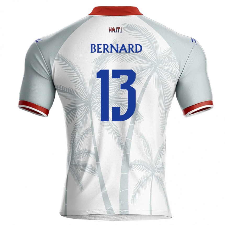 גברים כדורגל האיטי Dave Bernard #13 לבן אדום אפור הרחק ג'רזי 26-28