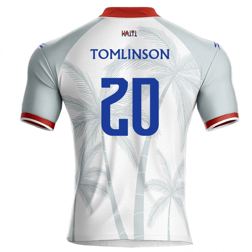 גברים כדורגל האיטי Kaief Tomlinson #20 לבן אדום אפור הרחק ג'רזי 26-28