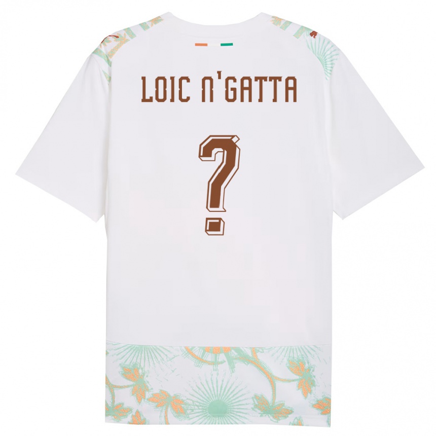 גברים כדורגל חוף השנהב Ange Loïc N'gatta #0 לבן כתום ירוק הרחק ג'רזי 26-28