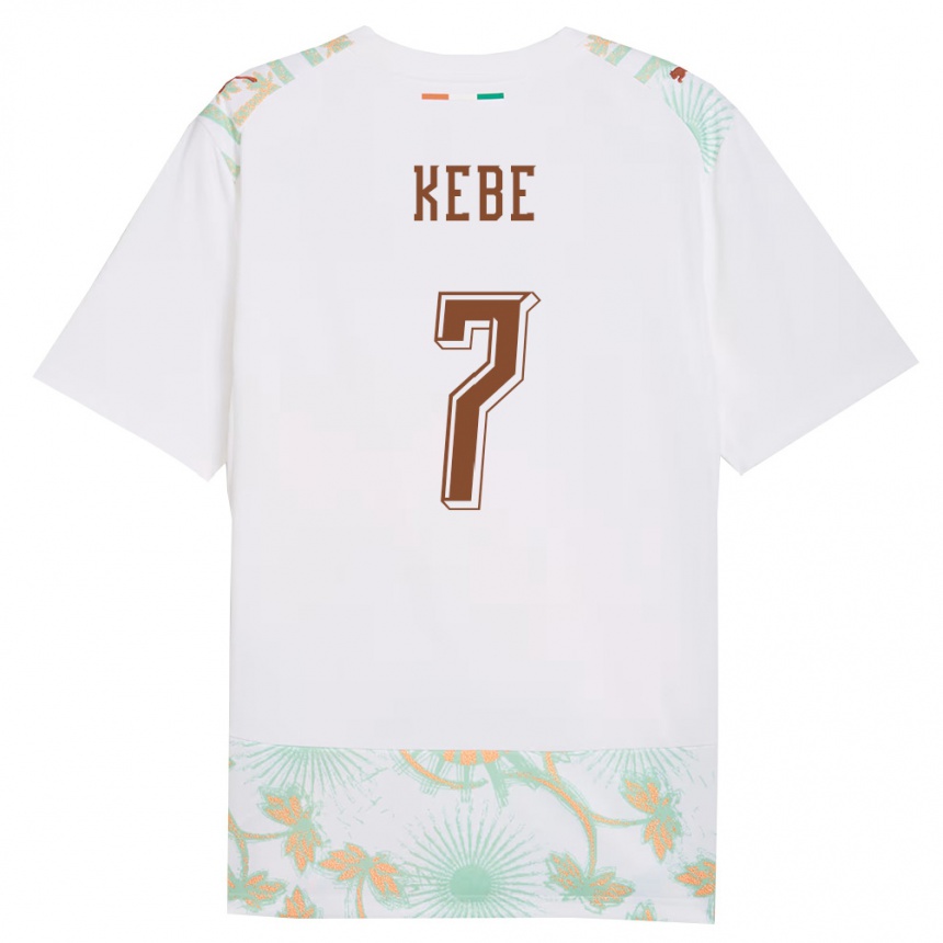 גברים כדורגל חוף השנהב Bakary Kebe #7 לבן כתום ירוק הרחק ג'רזי 26-28