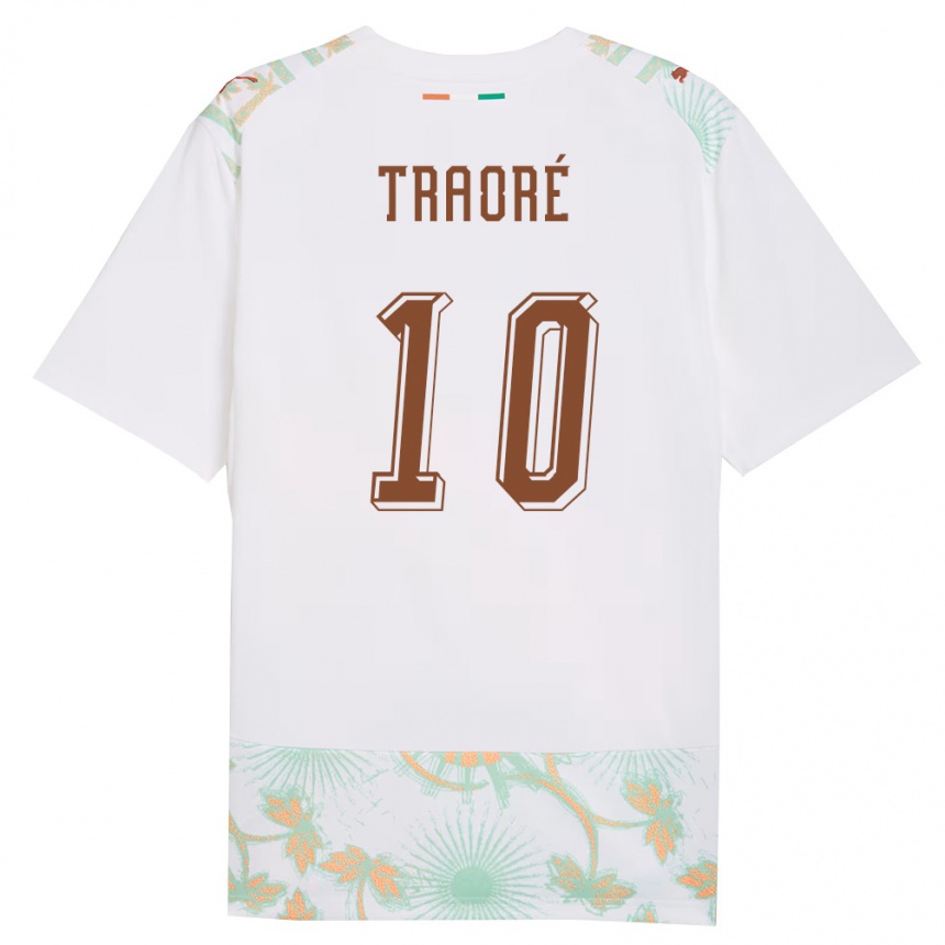 גברים כדורגל חוף השנהב עבדולייה טראורה #10 לבן כתום ירוק הרחק ג'רזי 26-28