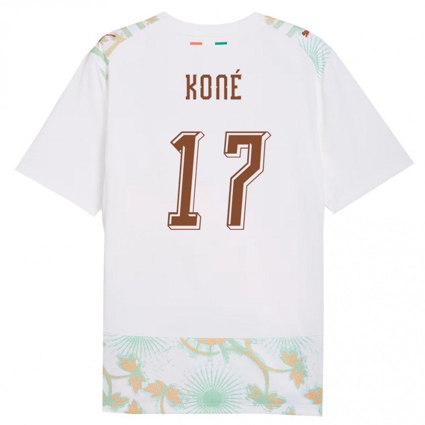 גברים כדורגל חוף השנהב Ali Koné #17 לבן כתום ירוק הרחק ג'רזי 26-28