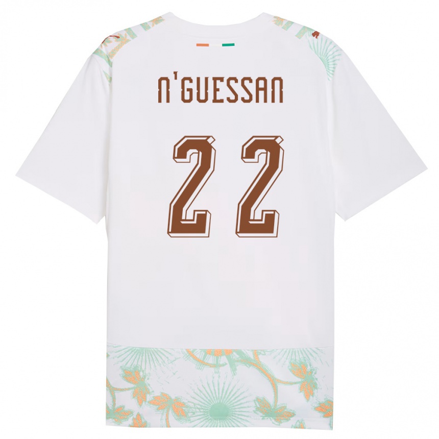 גברים כדורגל חוף השנהב Yohan N'guessan #22 לבן כתום ירוק הרחק ג'רזי 26-28