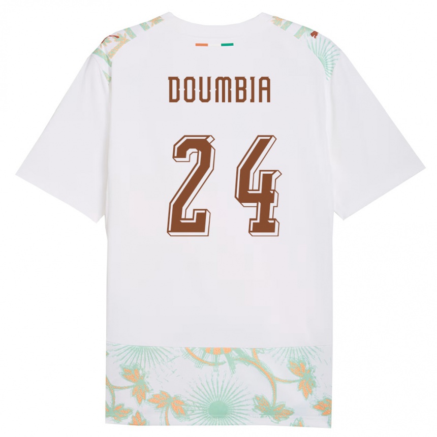 גברים כדורגל חוף השנהב Vayanga Doumbia #24 לבן כתום ירוק הרחק ג'רזי 26-28