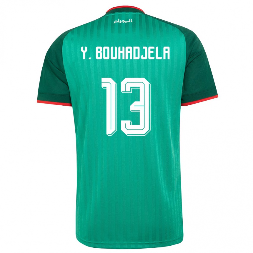 גברים כדורגל אלג'יריה Yasser Noureddine Bouhadjela #13 ירוק אדום לבן הרחק ג'רזי 26-28