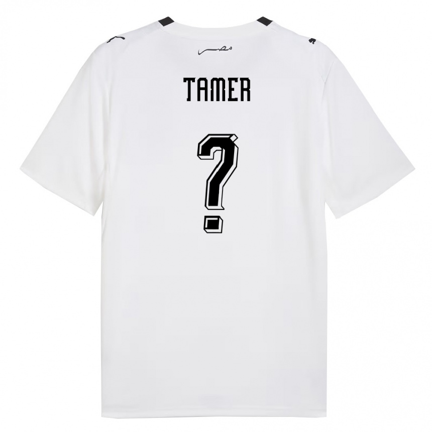 גברים כדורגל מצרים Seif Tamer #0 לבן אפור שחור הרחק ג'רזי 26-28