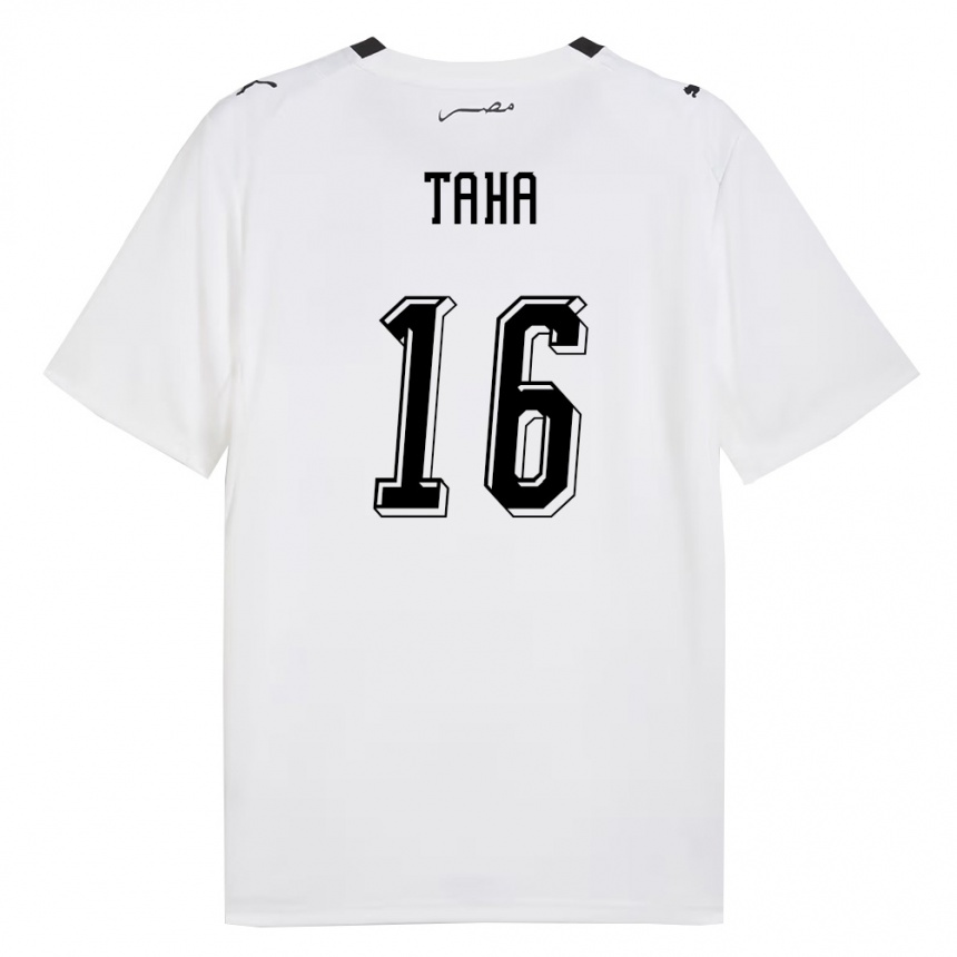 גברים כדורגל מצרים Amr Taha #16 לבן אפור שחור הרחק ג'רזי 26-28