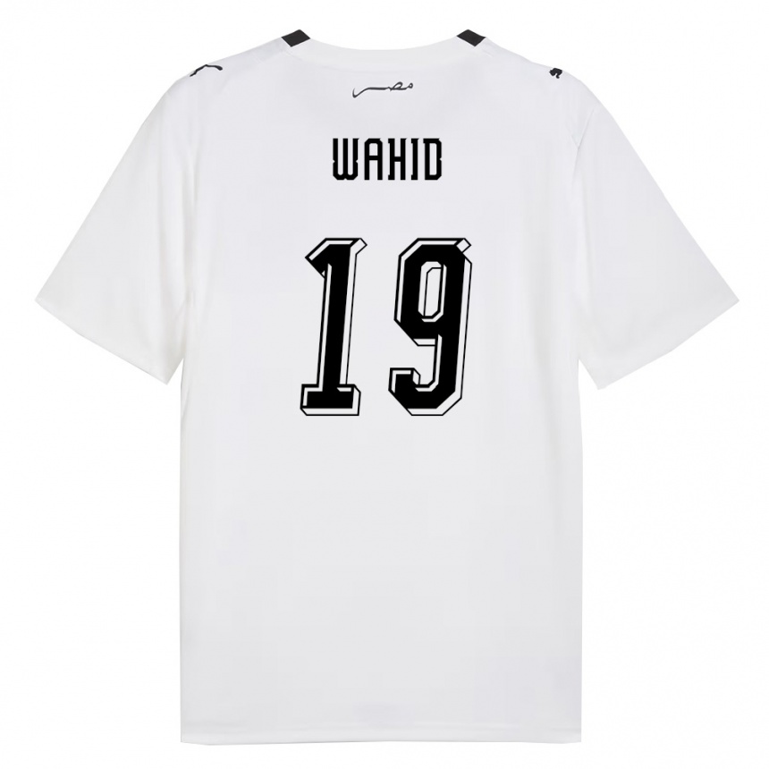 גברים כדורגל מצרים Ahmed Wahid #19 לבן אפור שחור הרחק ג'רזי 26-28