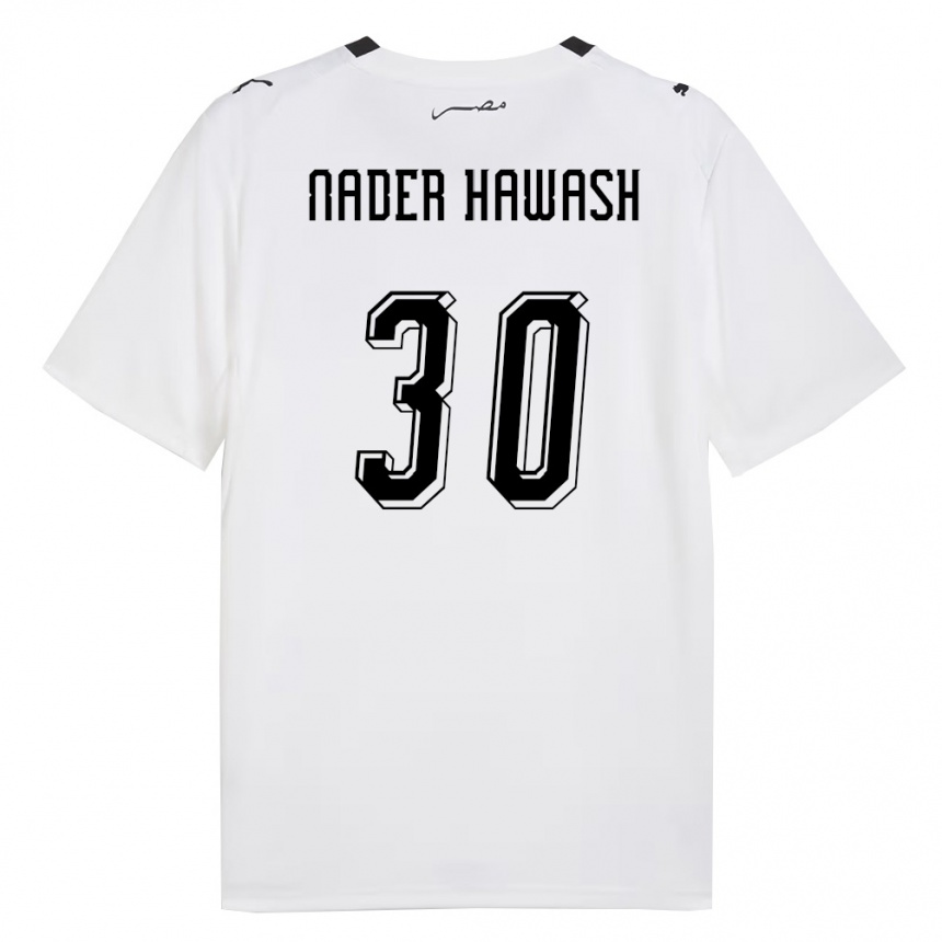 גברים כדורגל מצרים Ahmed Nader Hawash #30 לבן אפור שחור הרחק ג'רזי 26-28