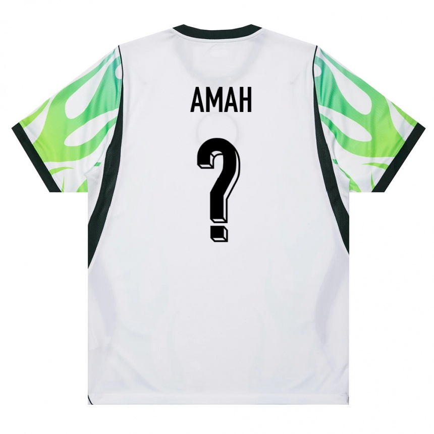 גברים כדורגל ניגריה John Amah #0 לבן ירוק הרחק ג'רזי 26-28