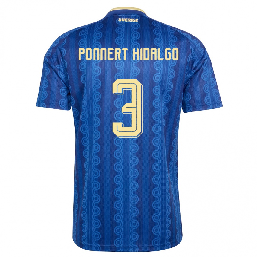 גברים כדורגל שוודיה Vicente Ponnert Hidalgo #3 כחול כהה צהוב הרחק ג'רזי 26-28