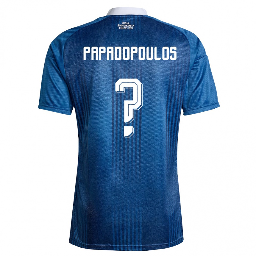 גברים כדורגל יוון Christos Papadopoulos #0 כהה כחול לבן הרחק ג'רזי 26-28