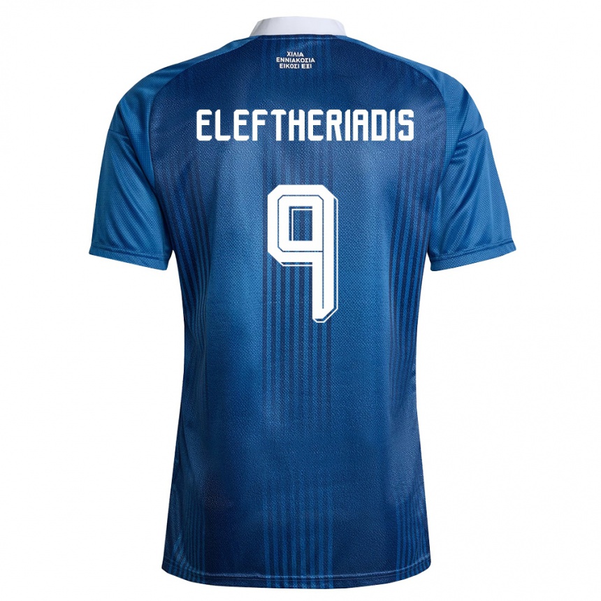 גברים כדורגל יוון Vasilios Eleftheriadis #9 כהה כחול לבן הרחק ג'רזי 26-28