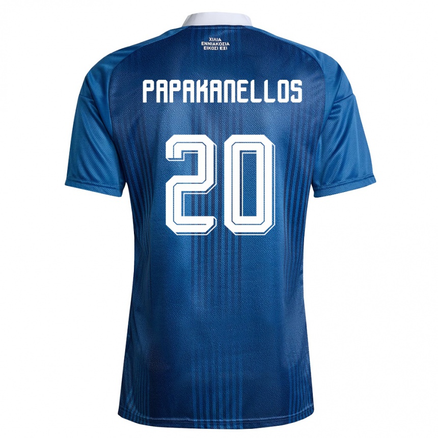 גברים כדורגל יוון Antonis Papakanellos #20 כהה כחול לבן הרחק ג'רזי 26-28