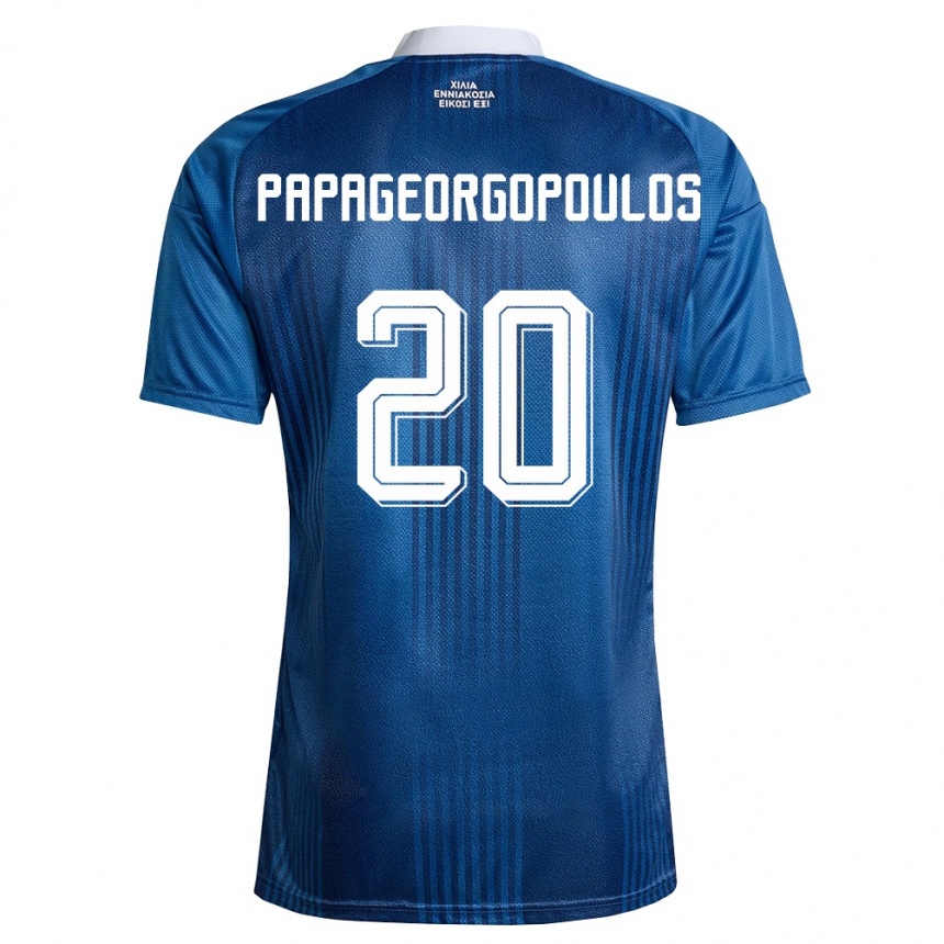 גברים כדורגל יוון Dimitrios Papageorgopoulos #20 כהה כחול לבן הרחק ג'רזי 26-28