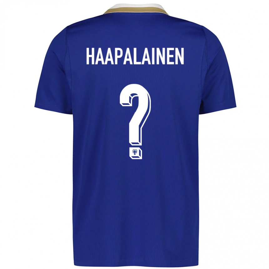 גברים כדורגל פינלנד Ruslan Haapalainen #0 כחול לבן הרחק ג'רזי 26-28