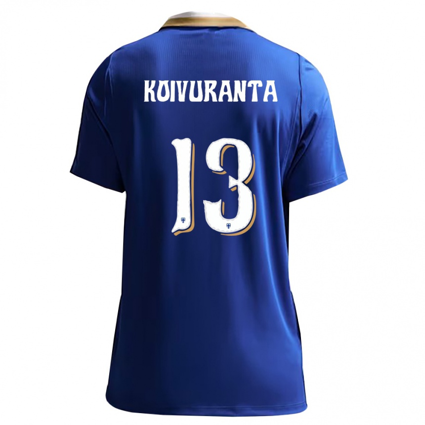 גברים כדורגל פינלנד Toivo Koivuranta #13 כחול לבן הרחק ג'רזי 26-28