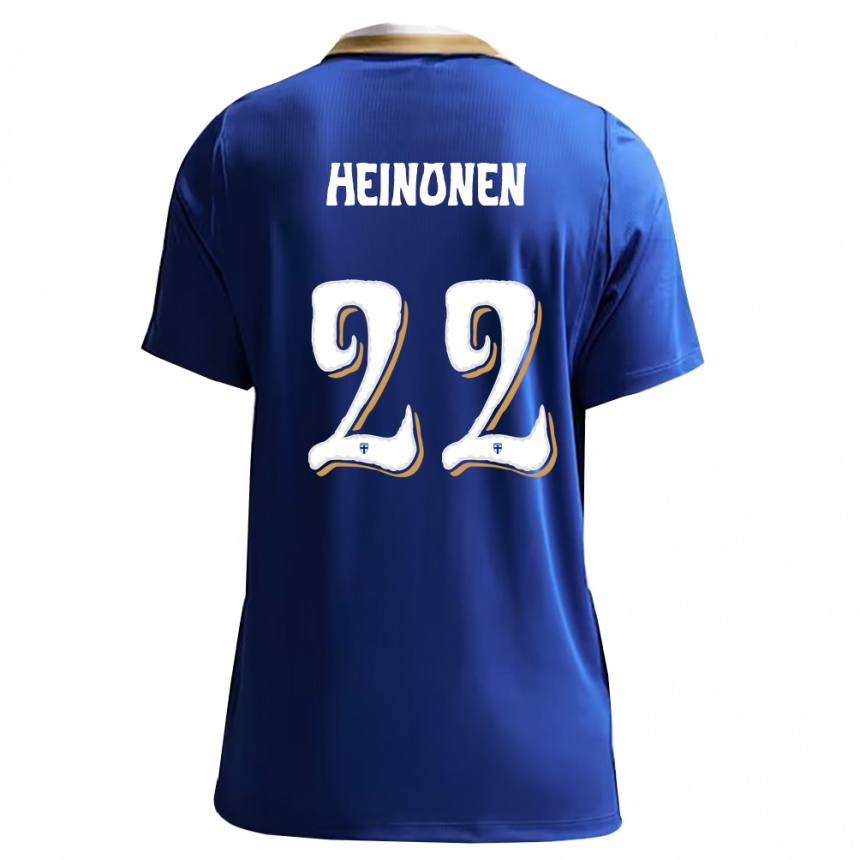 גברים כדורגל פינלנד Otto Heinonen #22 כחול לבן הרחק ג'רזי 26-28