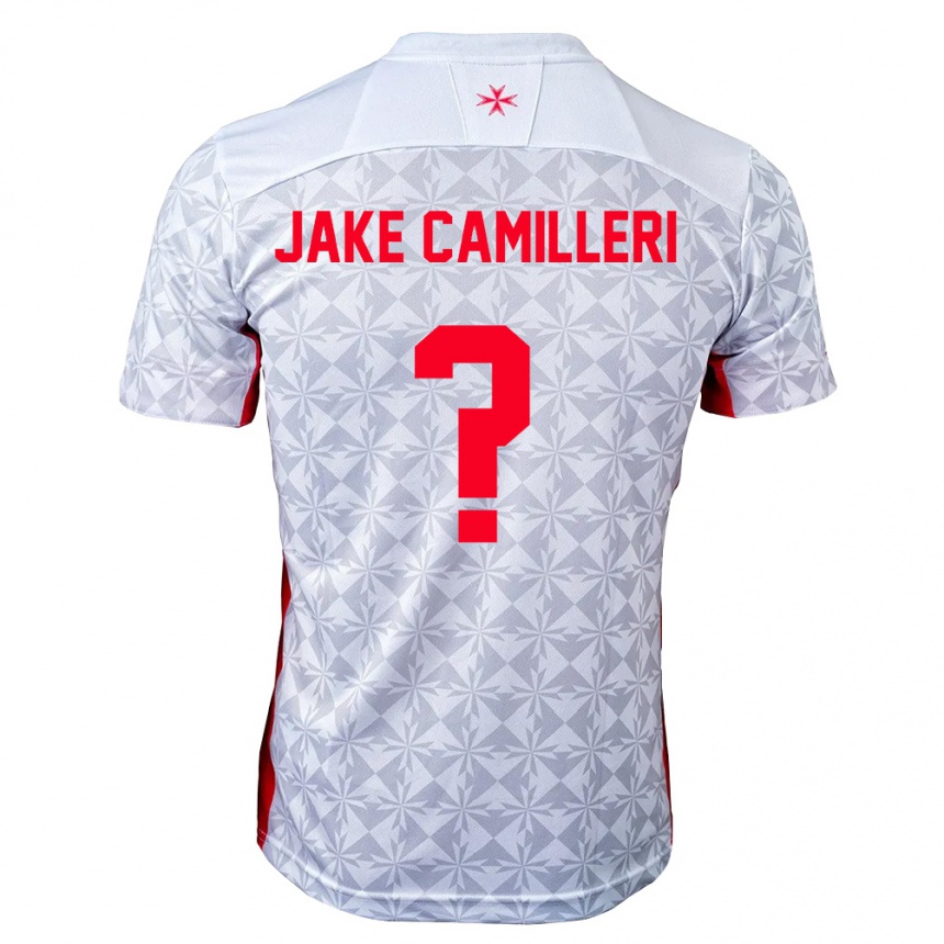 גברים כדורגל מלטה Jake Camilleri #0 אפור לבן אדום הרחק ג'רזי 26-28