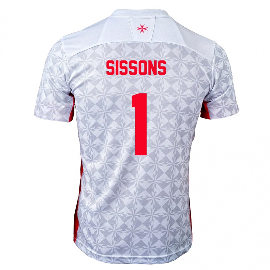 גברים כדורגל מלטה James Sissons #1 אפור לבן אדום הרחק ג'רזי 26-28