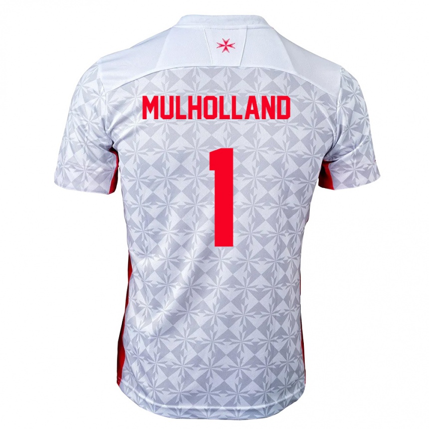 גברים כדורגל מלטה Noah Mulholland #1 אפור לבן אדום הרחק ג'רזי 26-28