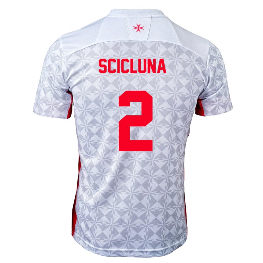גברים כדורגל מלטה Julian Scicluna #2 אפור לבן אדום הרחק ג'רזי 26-28