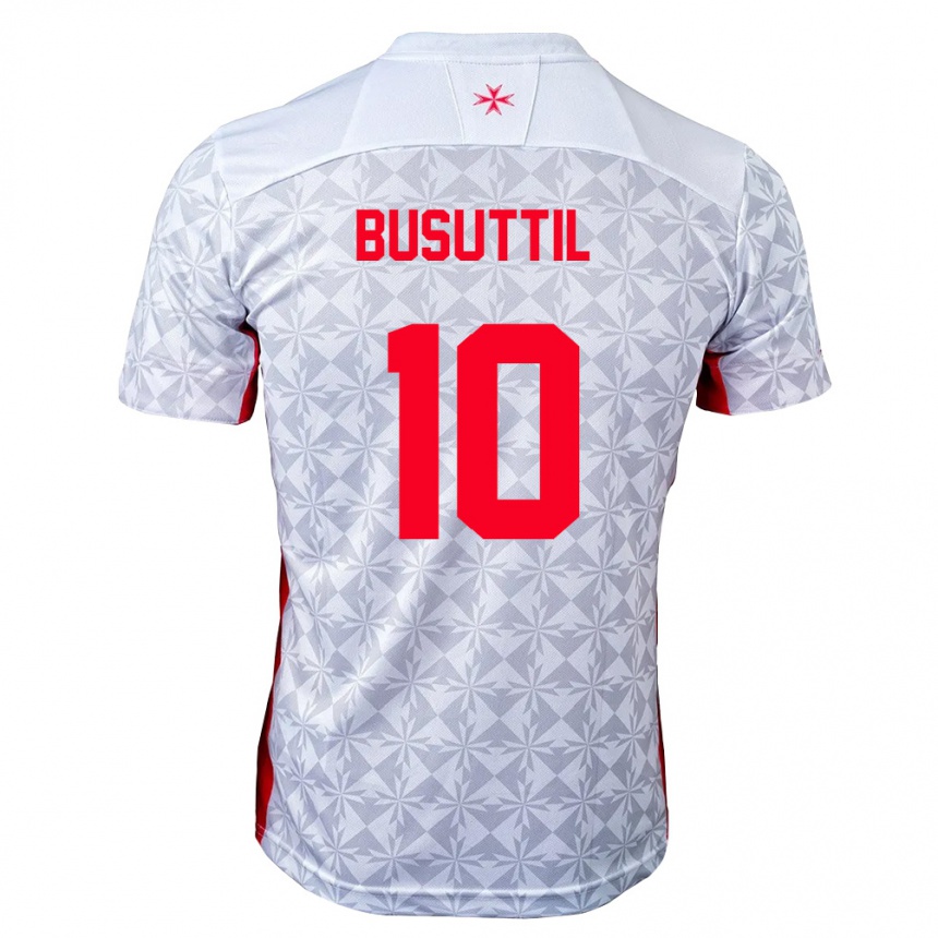 גברים כדורגל מלטה Nicholas Busuttil #10 אפור לבן אדום הרחק ג'רזי 26-28