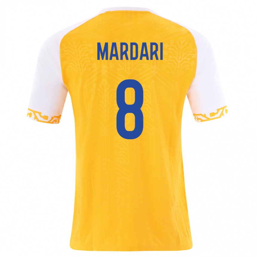 גברים כדורגל מולדובה Alexandru Mardari #8 צהוב לבן הרחק ג'רזי 26-28