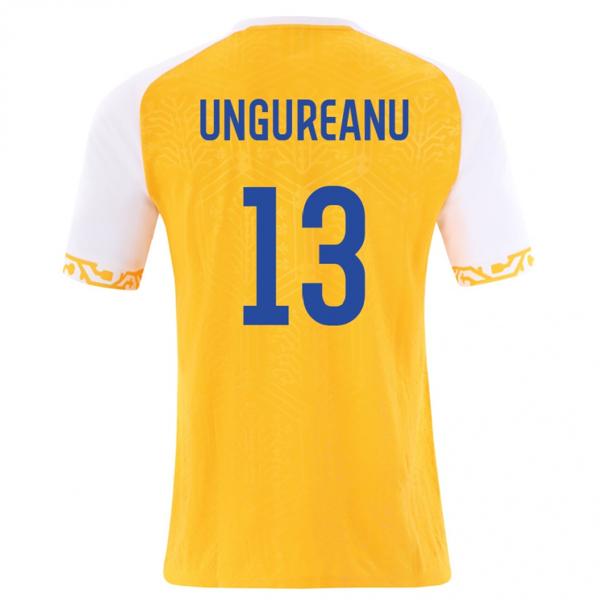 גברים כדורגל מולדובה Sergiu Ungureanu #13 צהוב לבן הרחק ג'רזי 26-28