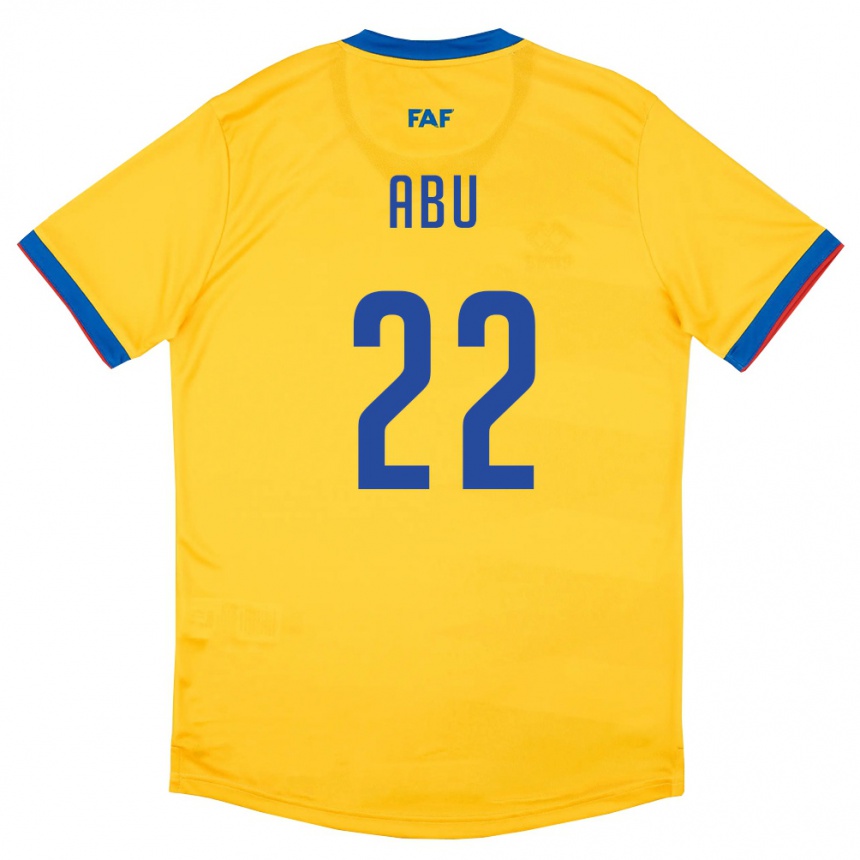 גברים כדורגל אנדורה Abu #22 צהוב כחול אדום הרחק ג'רזי 26-28