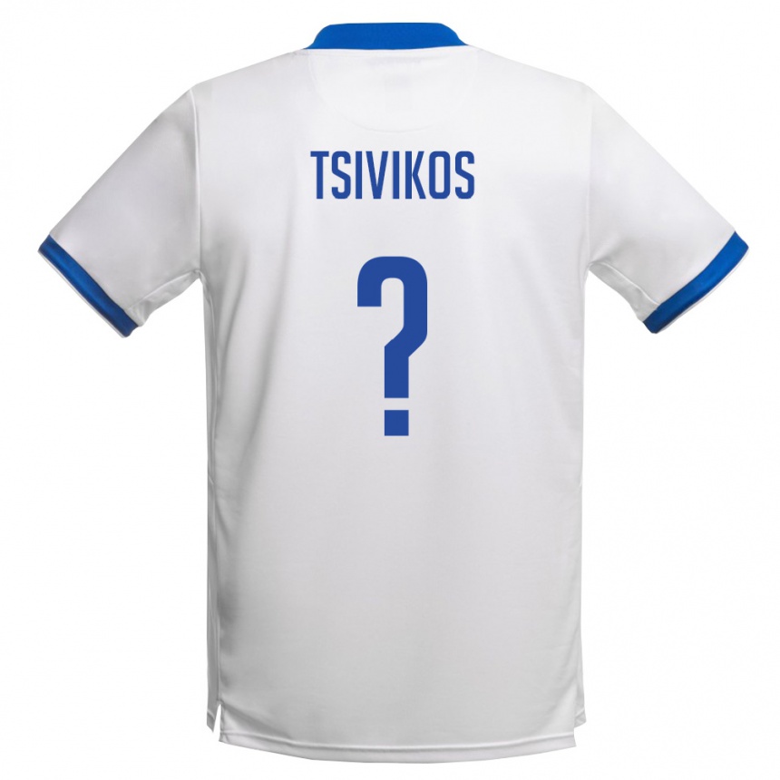 גברים כדורגל קפריסין Panagiotis Tsivikos #0 לבן כחול מלכותי הרחק ג'רזי 26-28