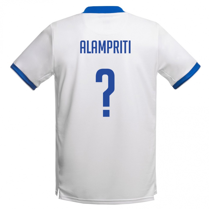 גברים כדורגל קפריסין Christos Alampriti #0 לבן כחול מלכותי הרחק ג'רזי 26-28