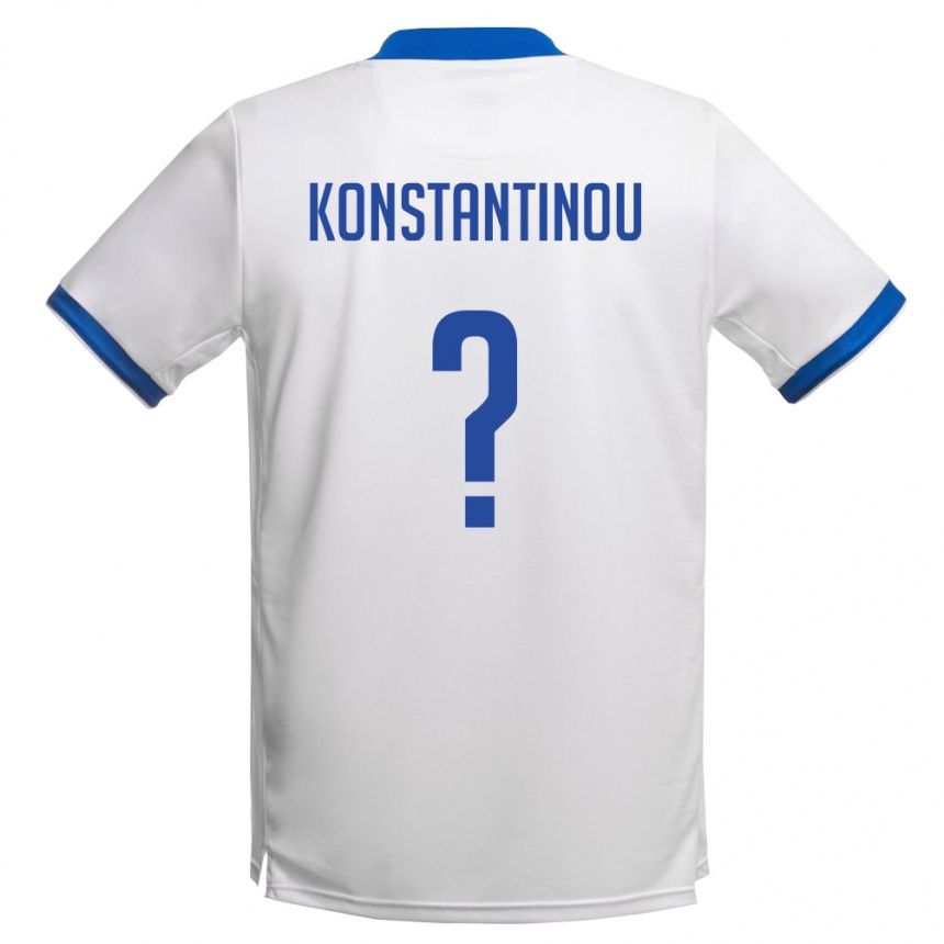 גברים כדורגל קפריסין Charalampos Konstantinou #0 לבן כחול מלכותי הרחק ג'רזי 26-28