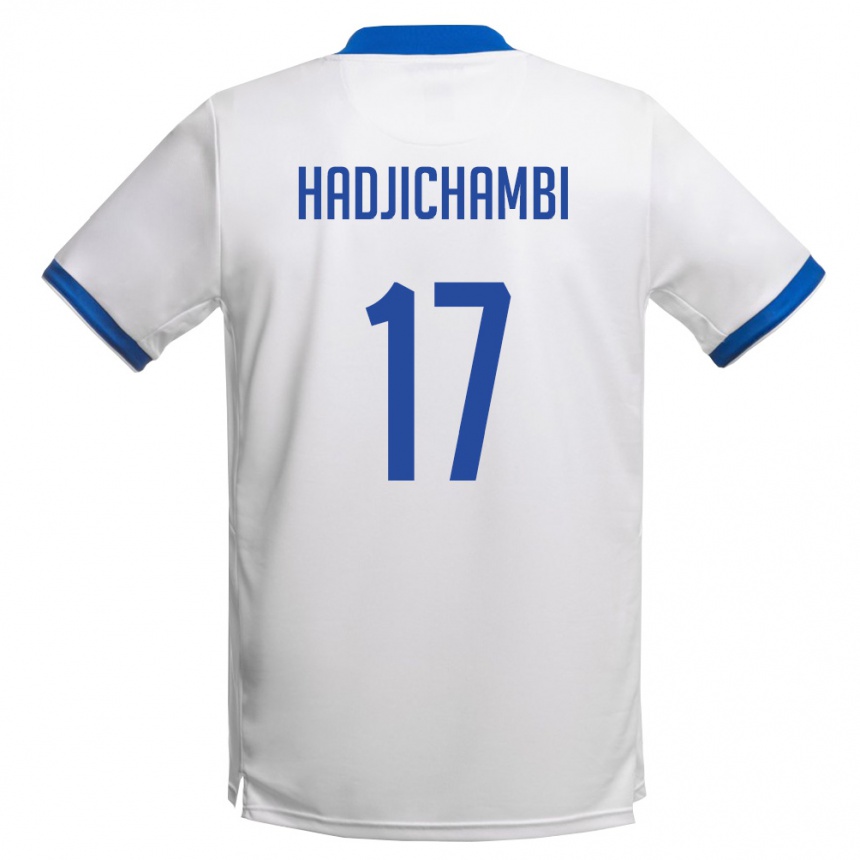 גברים כדורגל קפריסין Michalis Hadjichambi #17 לבן כחול מלכותי הרחק ג'רזי 26-28