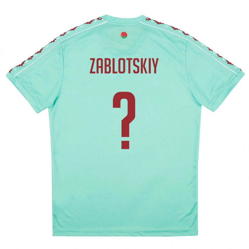 גברים כדורגל בלארוס Artur Zablotskiy #0 ירוק בהיר בורדו הרחק ג'רזי 26-28